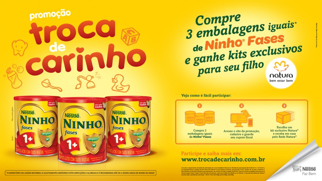 Promoção “Troca de Carinho” de NINHO FASES em parceira com a Natura