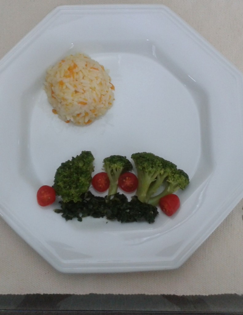 Prato com legumes formando paisagem