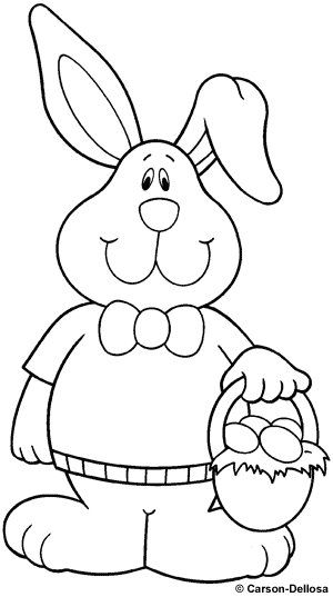 Desenho de coelho para colorir na Páscoa