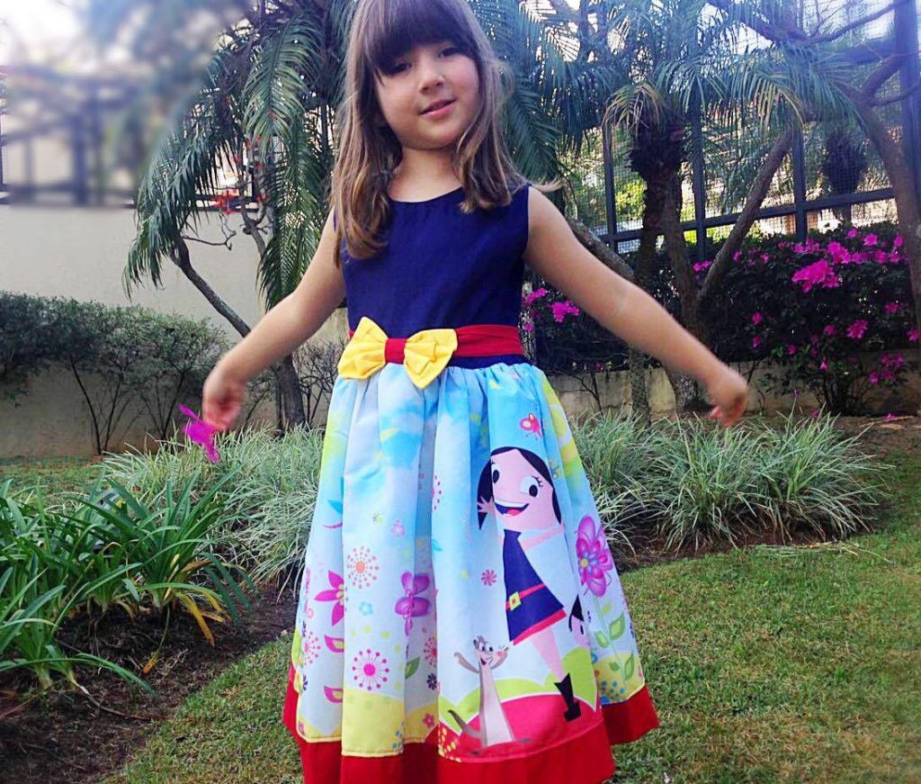 Vestidos infantis de Festa no tema Show da Luna para aniversário